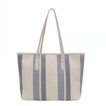 Load image into Gallery viewer, Fashion ladies Korean plaid bag ins casual simple striped canvas shoulder bag