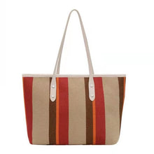 Load image into Gallery viewer, Fashion ladies Korean plaid bag ins casual simple striped canvas shoulder bag