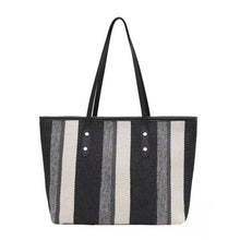 Load image into Gallery viewer, Fashion ladies Korean plaid bag ins casual simple striped canvas shoulder bag