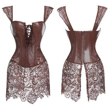 Load image into Gallery viewer, Faux Leather Corset Gothic Bustier Sexy Lingerie Halloween Steampunk Costume Burlesque Dresses Woman Slimming Sheath Top