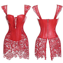 Load image into Gallery viewer, Faux Leather Corset Gothic Bustier Sexy Lingerie Halloween Steampunk Costume Burlesque Dresses Woman Slimming Sheath Top