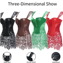 Load image into Gallery viewer, Faux Leather Corset Gothic Bustier Sexy Lingerie Halloween Steampunk Costume Burlesque Dresses Woman Slimming Sheath Top