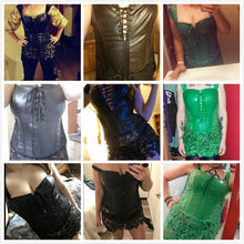 Load image into Gallery viewer, Faux Leather Corset Gothic Bustier Sexy Lingerie Halloween Steampunk Costume Burlesque Dresses Woman Slimming Sheath Top