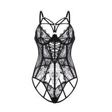 Load image into Gallery viewer, Female Lace Hollowed-out Temptation Lingerie Bodysuit Hot Perspective Crotchless Jumpsuit Uniform Set See Through Body Suits