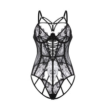 Load image into Gallery viewer, Female Lace Hollowed-out Temptation Lingerie Bodysuit Hot Perspective Crotchless Jumpsuit Uniform Set See Through Body Suits