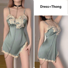 Load image into Gallery viewer, Female Lace Sexy Nightgown Women Sleepwear V Neck Sleeveless Backless Night Dress Woman Mini Sexy Lingerie For Women Nightie