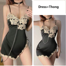 Load image into Gallery viewer, Female Lace Sexy Nightgown Women Sleepwear V Neck Sleeveless Backless Night Dress Woman Mini Sexy Lingerie For Women Nightie