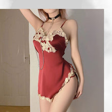 Load image into Gallery viewer, Female Lace Sexy Nightgown Women Sleepwear V Neck Sleeveless Backless Night Dress Woman Mini Sexy Lingerie For Women Nightie