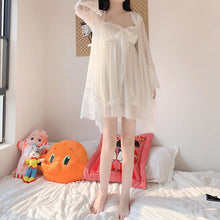 Load image into Gallery viewer, Female Sexy Lingerie New Princess Style Spring And Summer Home Service Lace Pure White Sexy Small Suspender Nightdress