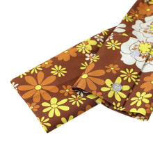 Load image into Gallery viewer, Female Shirt Dress Autumn Flower Print Turn-Down Collar Long Sleeve Dress for Ladies Green Yellow S M L XL