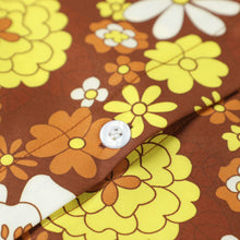 Load image into Gallery viewer, Female Shirt Dress Autumn Flower Print Turn-Down Collar Long Sleeve Dress for Ladies Green Yellow S M L XL