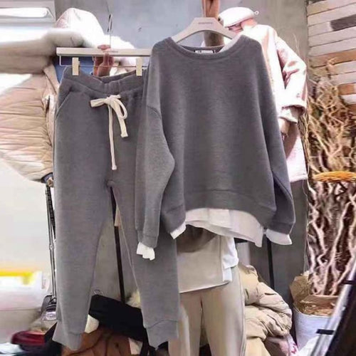 Female Sporting Suit Streetwear Autumn Winter Basic Women Pullover Sweatshirts And Harem Pants Women's 2 Piece Set Tracksuits