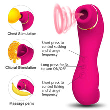 Load image into Gallery viewer, Female Sucking Vibrator Clit Sucker Clitoris Stimulator Female Masturbator Nipple Licking Tongue Oral Adult Sex Toys for Women