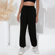 Load image into Gallery viewer, Fitness Clothing Woman Solid Color Pants Autumn Loose High Waist Ankle-length Pants with Belt Pockets Personality Trousers 2021