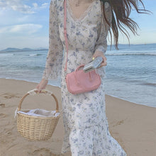 Load image into Gallery viewer, Floral Beach Evening Party Midi Dresses Women Lace Print Sweet Korean Casual Elegant Dress Long Sleeve Boho Sundress Summer 2021