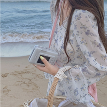 Load image into Gallery viewer, Floral Beach Evening Party Midi Dresses Women Lace Print Sweet Korean Casual Elegant Dress Long Sleeve Boho Sundress Summer 2021