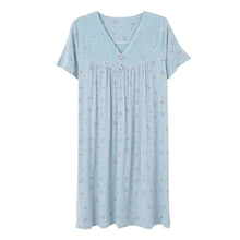 Load image into Gallery viewer, Floral Night Dress Women Sleepwear Plus Size 3XL Ladies Nightwear Elegant Women Nightgown Homewear New Summer Home Dress Nightie