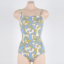 Load image into Gallery viewer, Floral Pint One Piece Swimsuit Women Swimwear Straps Monokini Bathing Suit Removable Pad Beach Wear Open Back