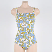 Load image into Gallery viewer, Floral Pint One Piece Swimsuit Women Swimwear Straps Monokini Bathing Suit Removable Pad Beach Wear Open Back