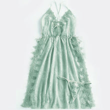 Load image into Gallery viewer, Flower Embroidery Deep V Suspender Sleepwear Women Sexy Lingerie Lace High Split Nightdress Homewear Lingerie Nightgowns