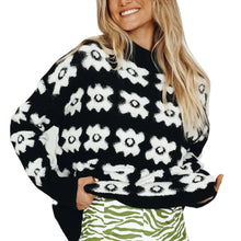 Load image into Gallery viewer, Flower Winter Sweater Women  2021 New Casual Loose Pullover Round Neck Long-sleeved Thick Knitted Top
