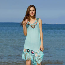 Load image into Gallery viewer, For The Beach 2021 Summer Women Bikini Cover Up Floral Lace Hollow Swimsuit Coverup Bathing Suit Beachwear Dress Hot