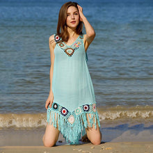 Load image into Gallery viewer, For The Beach 2021 Summer Women Bikini Cover Up Floral Lace Hollow Swimsuit Coverup Bathing Suit Beachwear Dress Hot