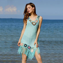 Load image into Gallery viewer, For The Beach 2021 Summer Women Bikini Cover Up Floral Lace Hollow Swimsuit Coverup Bathing Suit Beachwear Dress Hot