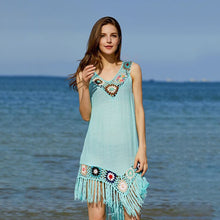 Load image into Gallery viewer, For The Beach 2021 Summer Women Bikini Cover Up Floral Lace Hollow Swimsuit Coverup Bathing Suit Beachwear Dress Hot