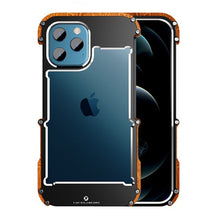 Load image into Gallery viewer, For iPhone 14 13 12 11 Pro Max 12 Mini SE 2020 X 10 6 6s 7 8 Plus XR XS Case Aluminum Bumper Metal &amp; Wood Shockproof Phone Case