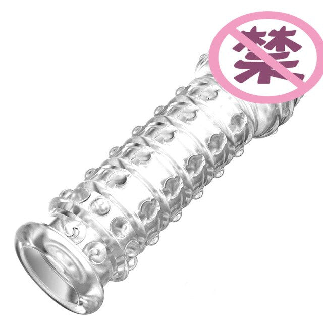 Four Sex Beast Wolf Tooth Cover Transparent Crystal Thorn Men's Ring Penis Cover Adult Sex Products Male Sex Toys Penis Rings 18