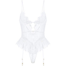 Load image into Gallery viewer, French Bodysuit Sexy Lace Flowers Embroidery Temptation Transparent Hollow Bodycon Women Underwear Onesies Sexy Pajamas