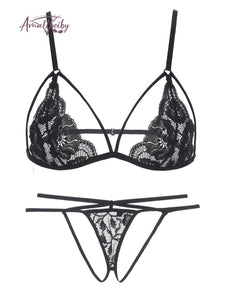 French Bra and Panty Underwear Set Lace Sexy Push-up Bras Lingerie Sets Comfortable Brassiere Wire Free Embroidery Lace Bralette