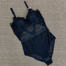 Load image into Gallery viewer, French Brand Super Push Up Bra Set Sexy Lace Bodycon Women Underwear Embroidery Hollow Corset Sleepwear Onesies Panties Set