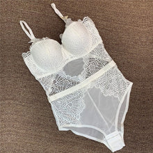 Load image into Gallery viewer, French Brand Super Push Up Bra Set Sexy Lace Bodycon Women Underwear Embroidery Hollow Corset Sleepwear Onesies Panties Set