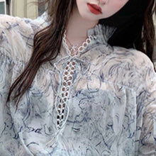 Load image into Gallery viewer, French Fairy V-neck Sunscreen Floral Shirt High Waist Skirt Two-piece Sets Women Conjuntos De Vestido Summer 2021 Ensemble Femme