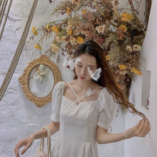 Load image into Gallery viewer, French Gentle Wind White Chiffon Dress 2021 Summer New Cross Butterfly Tie Temperament Dress