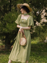 Load image into Gallery viewer, French Retro Girl Elegant Dress Women Summer 2021 Niche Chic Ladies Square Neck Puff Sleeve Elegant Flowers Sweet Dress Female