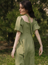 Load image into Gallery viewer, French Retro Girl Elegant Dress Women Summer 2021 Niche Chic Ladies Square Neck Puff Sleeve Elegant Flowers Sweet Dress Female