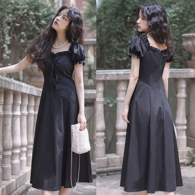 French Retro Little White Dress Gentle Style First Love White Fairy Dress Little Dress Hepburn Style Sweet Dress Summer