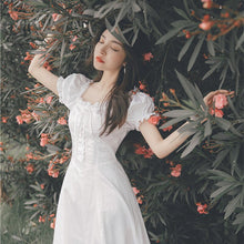 Load image into Gallery viewer, French Retro Little White Dress Gentle Style First Love White Fairy Dress Little Dress Hepburn Style Sweet Dress Summer