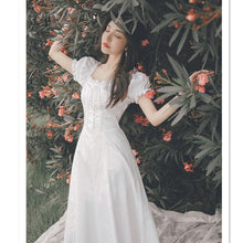 Load image into Gallery viewer, French Retro Little White Dress Gentle Style First Love White Fairy Dress Little Dress Hepburn Style Sweet Dress Summer