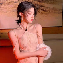 Load image into Gallery viewer, French Retro Sling Mini Dress Sexy Elegant Club Outfits for 2021 Fashion Women Summer Lounge Halterneck Dress