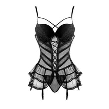 Load image into Gallery viewer, French Sexy Lace Overbust Corset Bustiers Steampunk Lingerie Sexy Top Dress Strap Body Shaper Burlesque Women Gothic Clothing