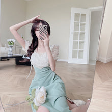 Load image into Gallery viewer, French Sexy Strap Skirt Women Summer Irregular Designer Elegant Y2k Split Skirt Female High Waist Sweet Party Midi Skirt 2021