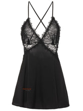Load image into Gallery viewer, French Soft Silky Deep V Sexy Strap Nightdress Lace Satin Sleep Wear Backless Beauty Back Nighty Home Leisure Tops Young Girl