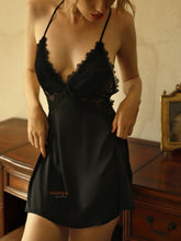 Load image into Gallery viewer, French Soft Silky Deep V Sexy Strap Nightdress Lace Satin Sleep Wear Backless Beauty Back Nighty Home Leisure Tops Young Girl