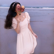 Load image into Gallery viewer, French Square Collar White First Love Dress 2021 Summer New Retro Super Fairy Puff Sleeve Temperament Mid-Length Dress