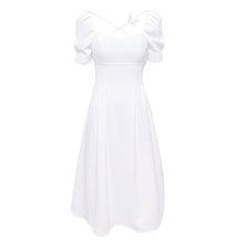 Load image into Gallery viewer, French Square Collar White First Love Dress 2021 Summer New Retro Super Fairy Puff Sleeve Temperament Mid-Length Dress