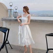 Load image into Gallery viewer, French Sweet Fairy Style Party Dress Retro Girl 2021 New Lotus Leaf Female Summer Long Dress Vestido